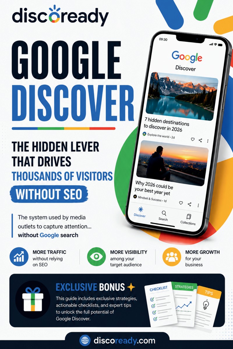 Google Discover Essentials ebook cover — DiscoReady, 577 pages